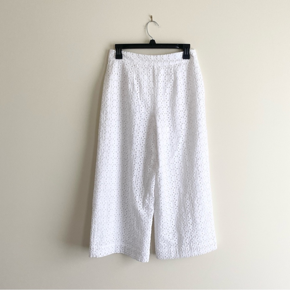 Marled White Eyelet Wide Leg Pants – Size 2 – Coquette Aesthetic – New with Tags - Picture 4 of 5